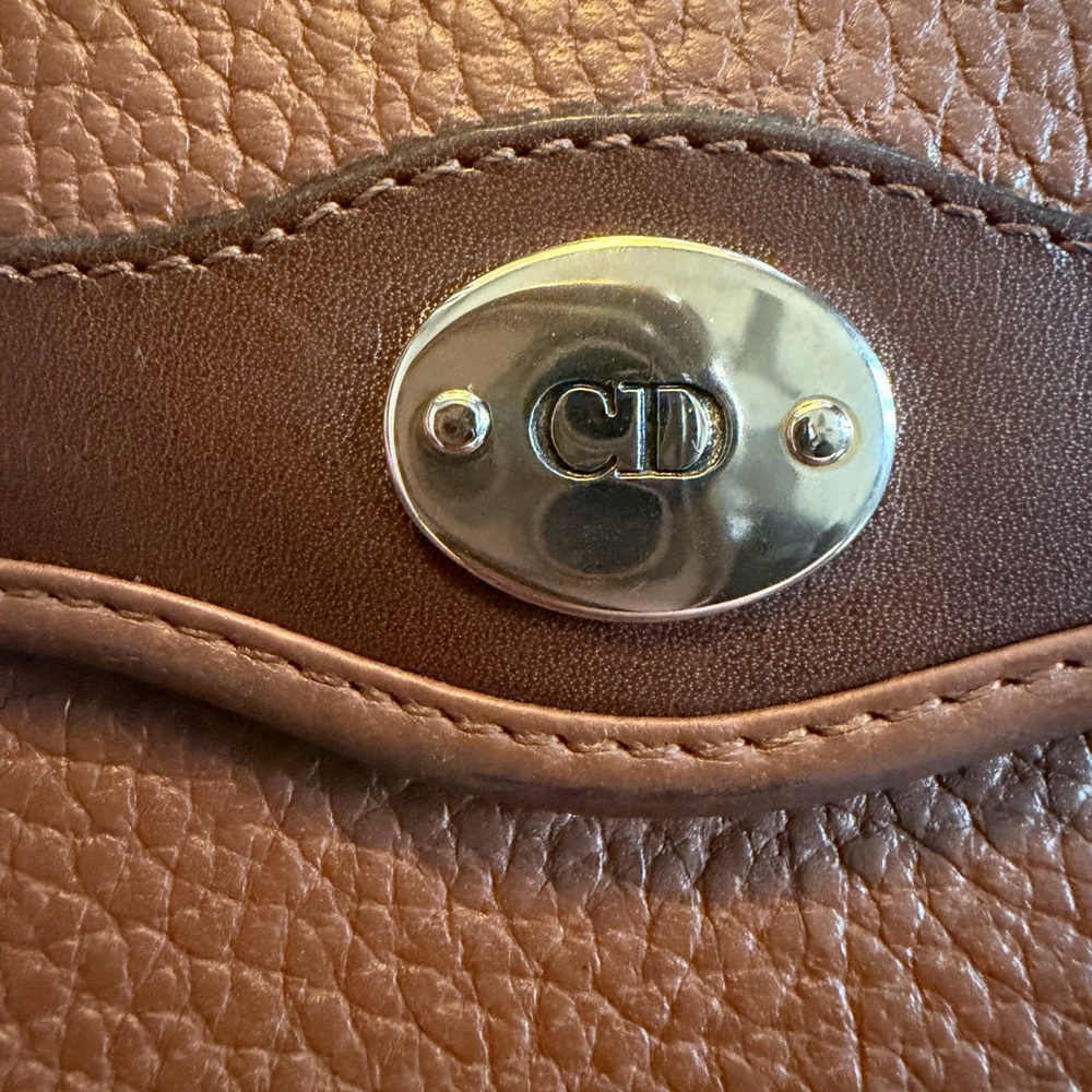 Vintage Dior Brown Leather cross body bag with COA in pictures - Picture 8 of 12